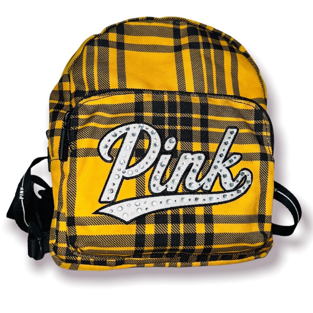 Victoria’s Secret Yellow Plaid PINK Bling Mini Backpack clueless purse